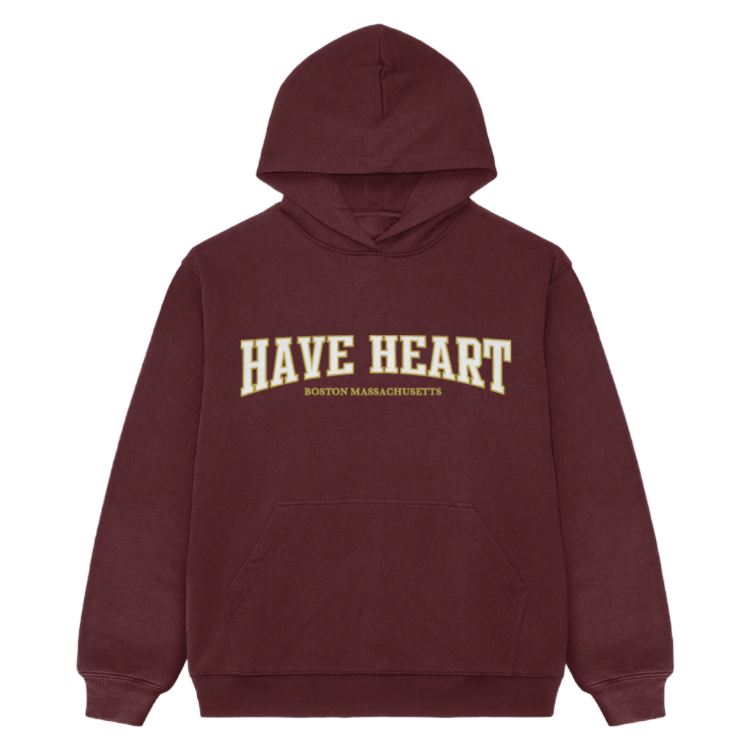 PRE ORDER - HAVE HEART - BOSTON STRAIGHT EDGE HOODIE BURGUNDY